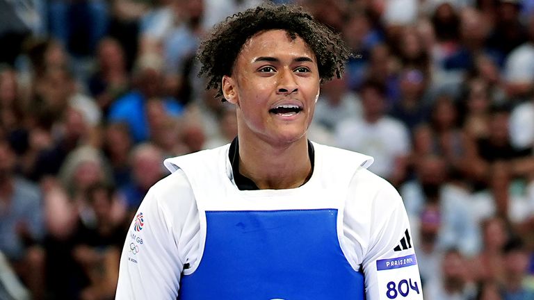 Great Britain's Caden Cunningham following his Men's +80kg semi final contest victory over Cote d'Ivoire's Cheick Sallah Cisse at the Grand Palais on the fifteenth day of the 2024 Paris Olympic Games in France. Picture date: Saturday August 10, 2024.